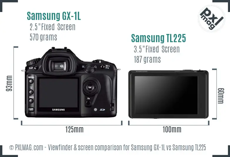 Samsung GX-1L vs Samsung TL225 Screen and Viewfinder comparison