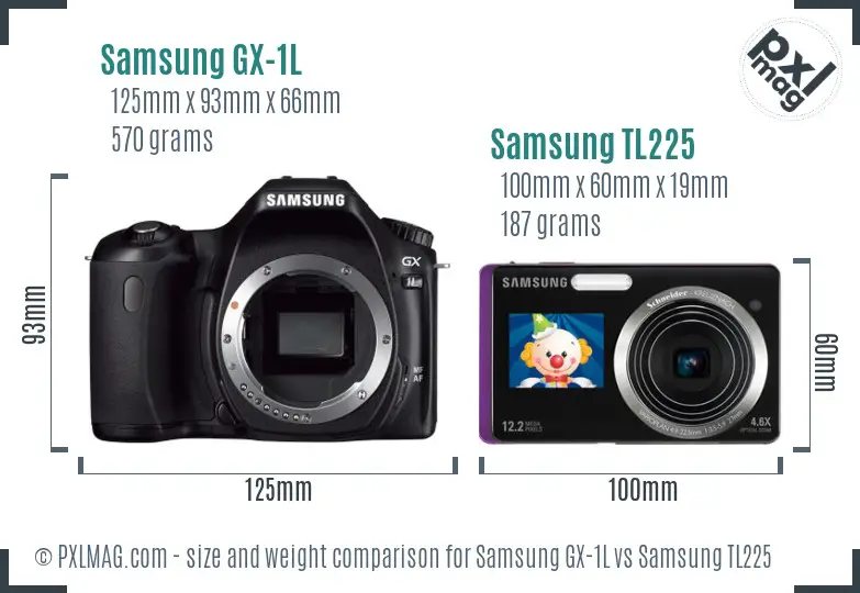 Samsung GX-1L vs Samsung TL225 size comparison