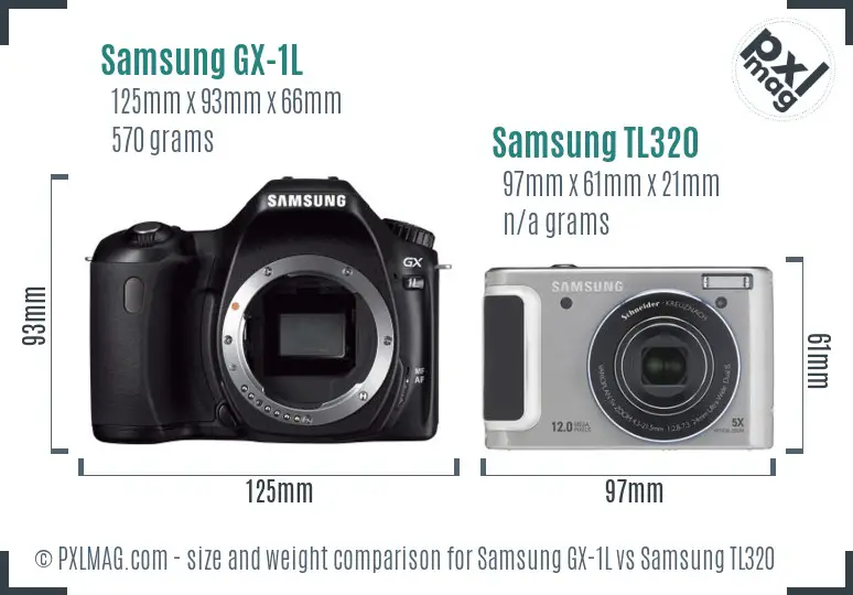 Samsung GX-1L vs Samsung TL320 size comparison Samsung GX-1L vs Samsung TL320 size comparison