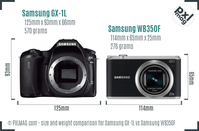 Samsung GX-1L vs Samsung WB350F size comparison