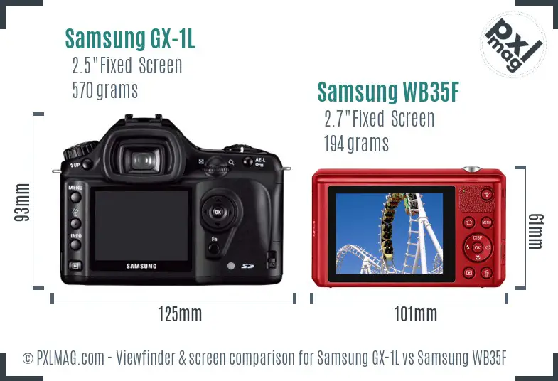 Samsung GX-1L vs Samsung WB35F Screen and Viewfinder comparison