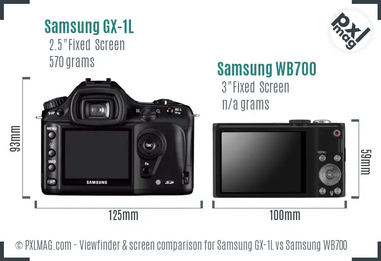 Samsung GX-1L vs Samsung WB700 Screen and Viewfinder comparison