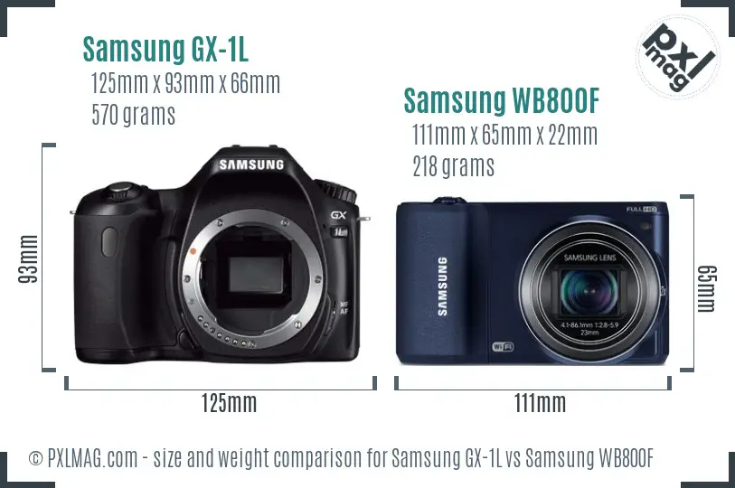 Samsung GX-1L vs Samsung WB800F size comparison