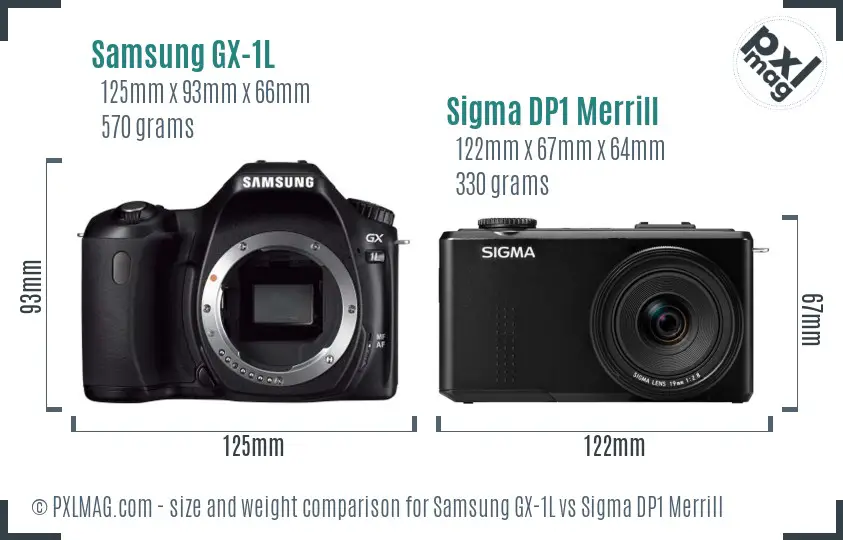 Samsung GX-1L vs Sigma DP1 Merrill size comparison