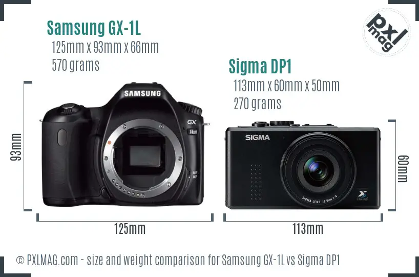 Samsung GX-1L vs Sigma DP1 size comparison