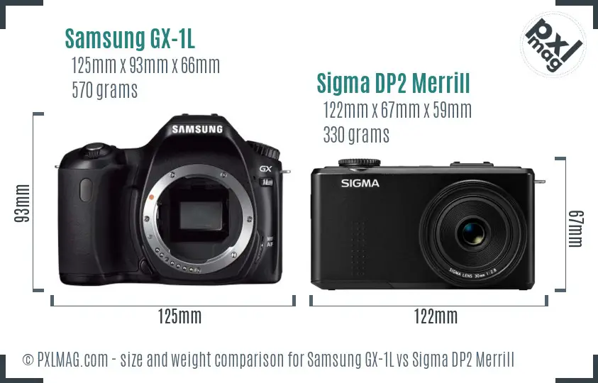 Samsung GX-1L vs Sigma DP2 Merrill size comparison