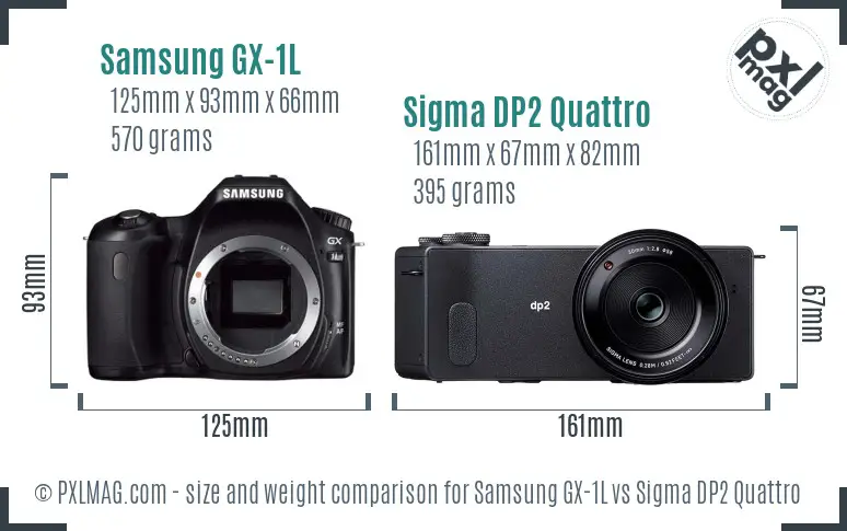 Samsung GX-1L vs Sigma DP2 Quattro size comparison