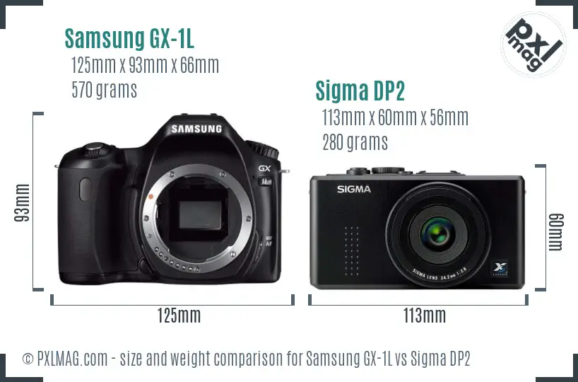 Samsung GX-1L vs Sigma DP2 size comparison