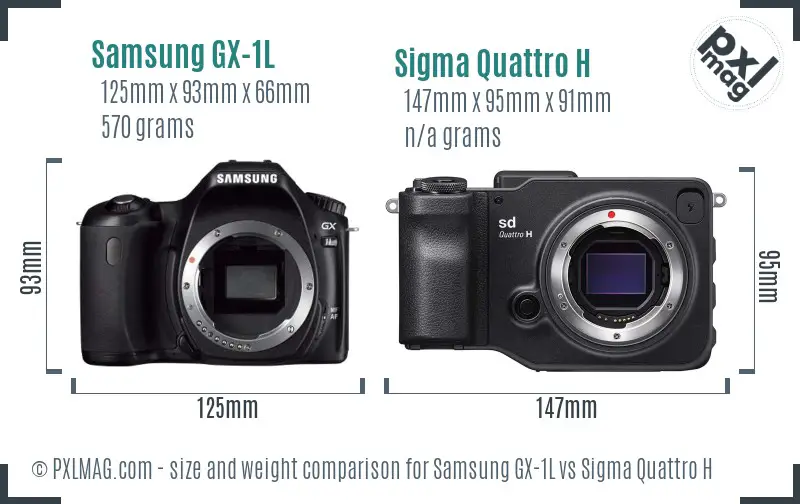 Samsung GX-1L vs Sigma Quattro H size comparison