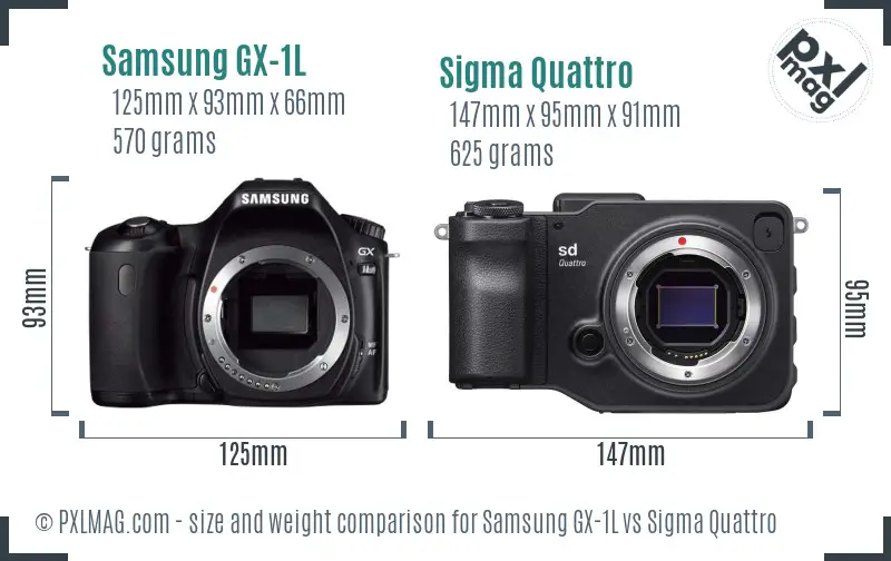 Samsung GX-1L vs Sigma Quattro size comparison