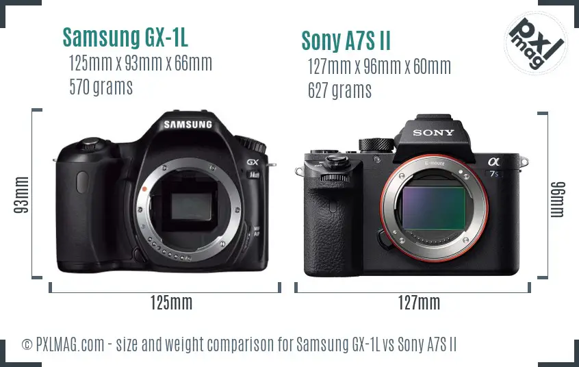 Samsung GX-1L vs Sony A7S II size comparison