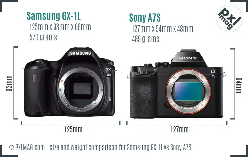Samsung GX-1L vs Sony A7S size comparison