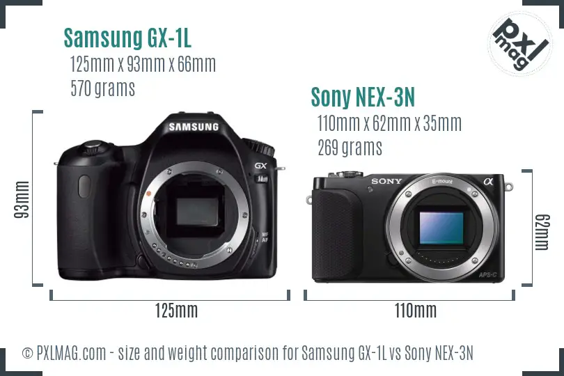 Samsung GX-1L vs Sony NEX-3N size comparison