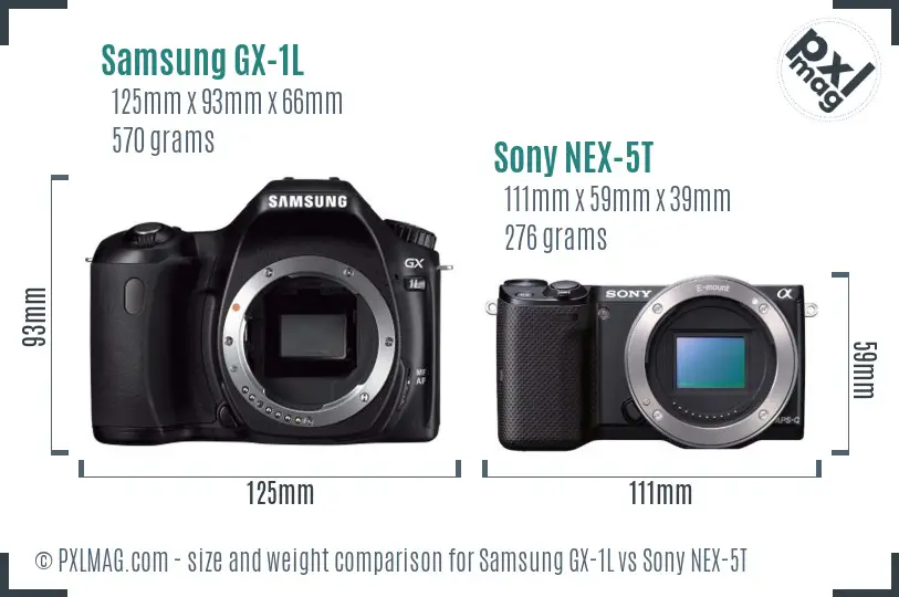 Samsung GX-1L vs Sony NEX-5T size comparison