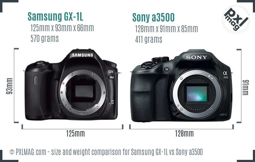 Samsung GX-1L vs Sony a3500 size comparison