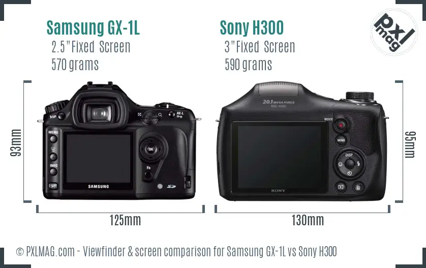 Samsung GX-1L vs Sony H300 Screen and Viewfinder comparison