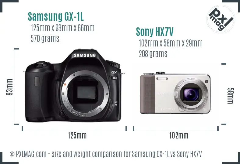 Samsung GX-1L vs Sony HX7V size comparison