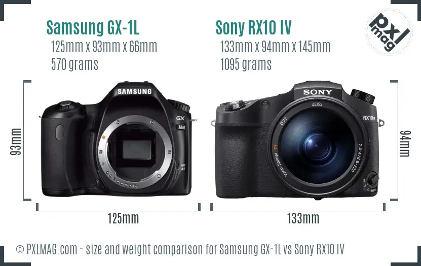 Samsung GX-1L vs Sony RX10 IV size comparison