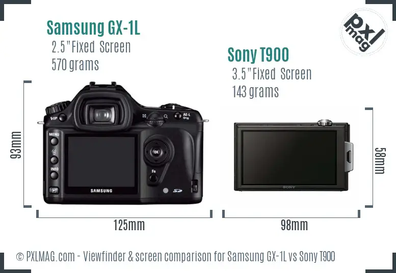 Samsung GX-1L vs Sony T900 Screen and Viewfinder comparison