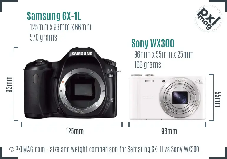 Samsung GX-1L vs Sony WX300 size comparison