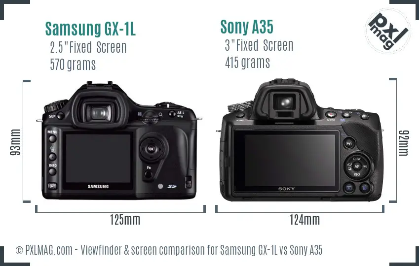 Samsung GX-1L vs Sony A35 Screen and Viewfinder comparison