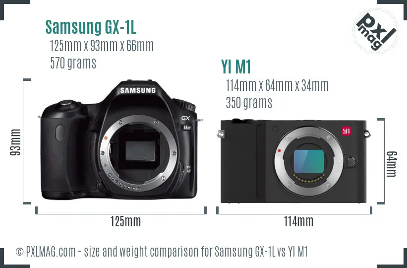 Samsung GX-1L vs YI M1 size comparison