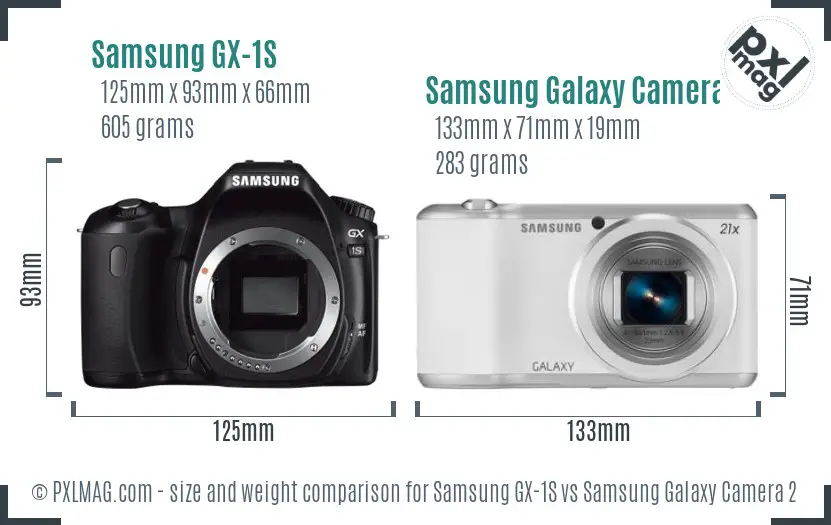 Samsung GX-1S vs Samsung Galaxy Camera 2 size comparison