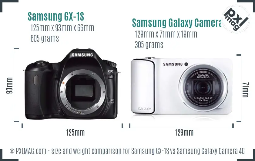 Samsung GX-1S vs Samsung Galaxy Camera 4G size comparison