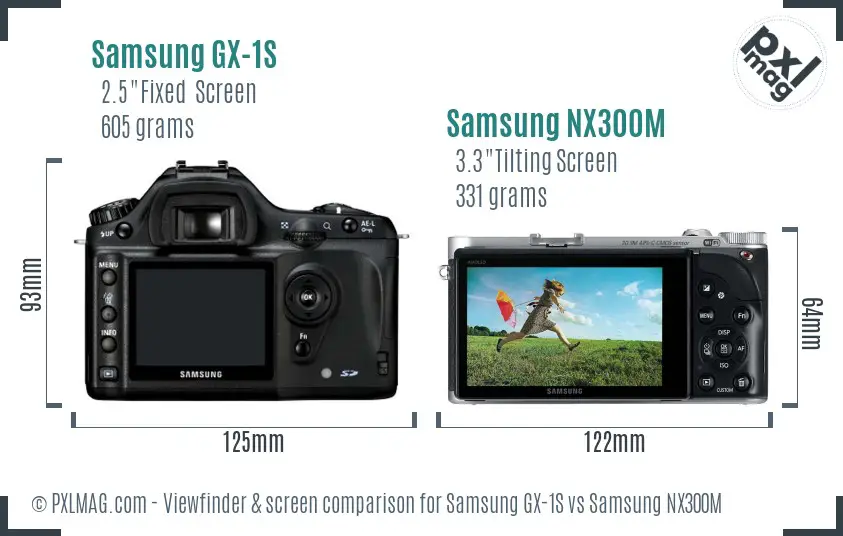 Samsung GX-1S vs Samsung NX300M Screen and Viewfinder comparison