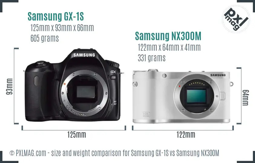 Samsung GX-1S vs Samsung NX300M size comparison