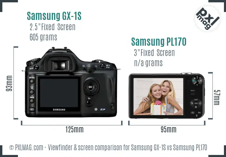 Samsung GX-1S vs Samsung PL170 Screen and Viewfinder comparison