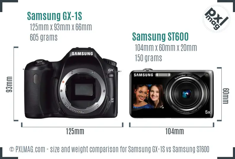 Samsung GX-1S vs Samsung ST600 size comparison