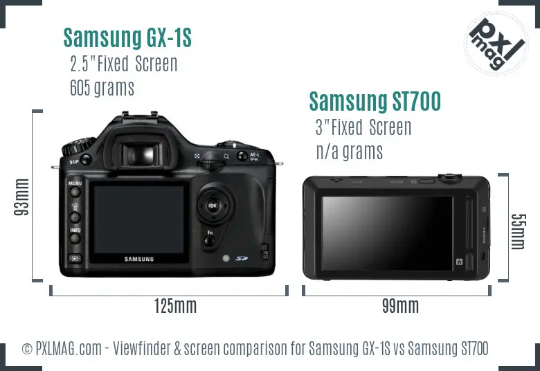 Samsung GX-1S vs Samsung ST700 Screen and Viewfinder comparison Samsung GX-1S vs Samsung ST700 Screen and Viewfinder comparison