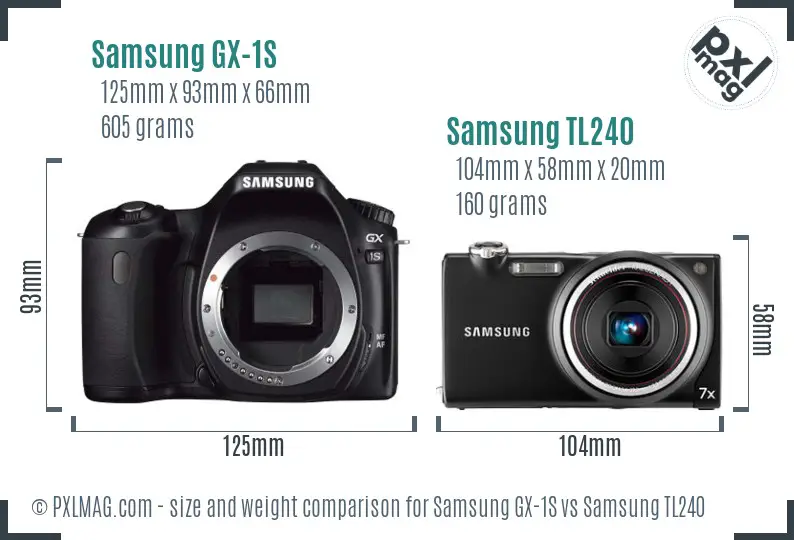 Samsung GX-1S vs Samsung TL240 size comparison