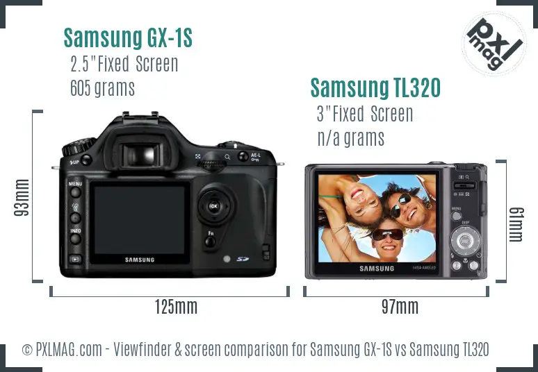Samsung GX-1S vs Samsung TL320 Screen and Viewfinder comparison