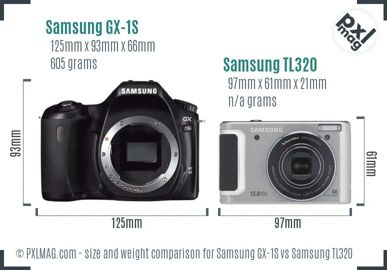 Samsung GX-1S vs Samsung TL320 size comparison