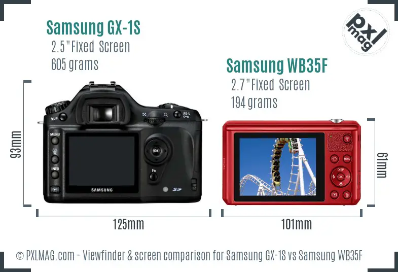 Samsung GX-1S vs Samsung WB35F Screen and Viewfinder comparison