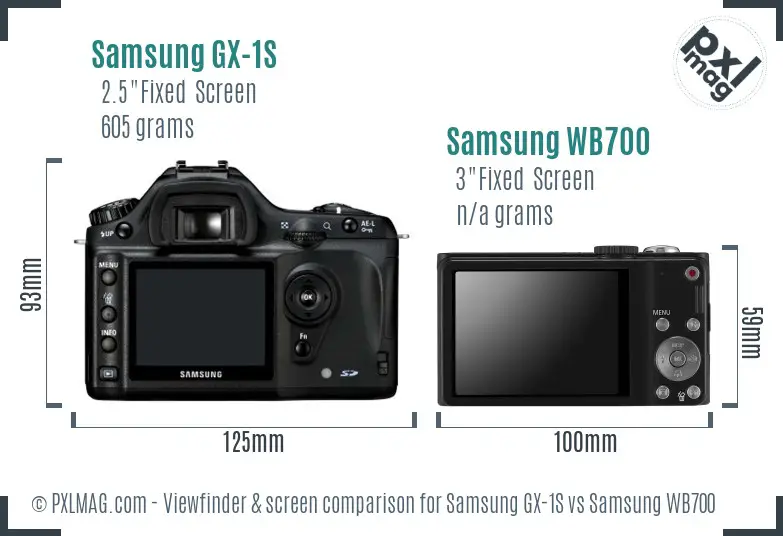 Samsung GX-1S vs Samsung WB700 Screen and Viewfinder comparison