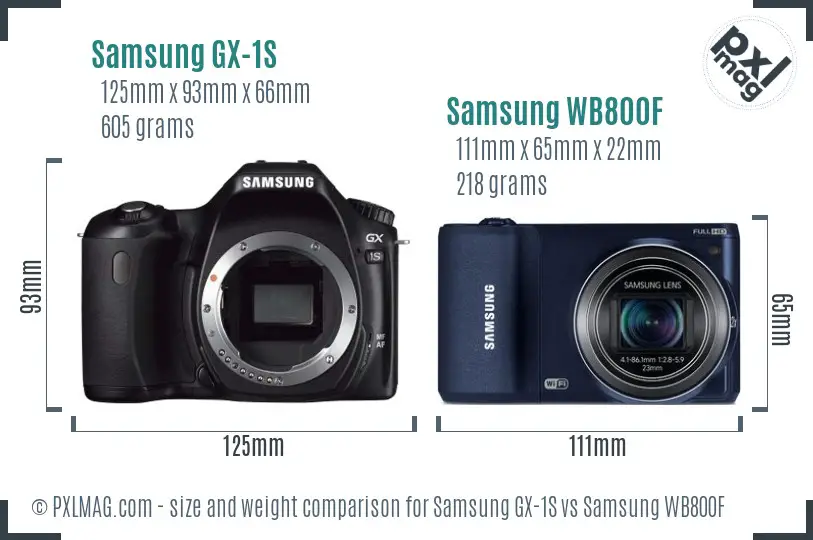 Samsung GX-1S vs Samsung WB800F size comparison