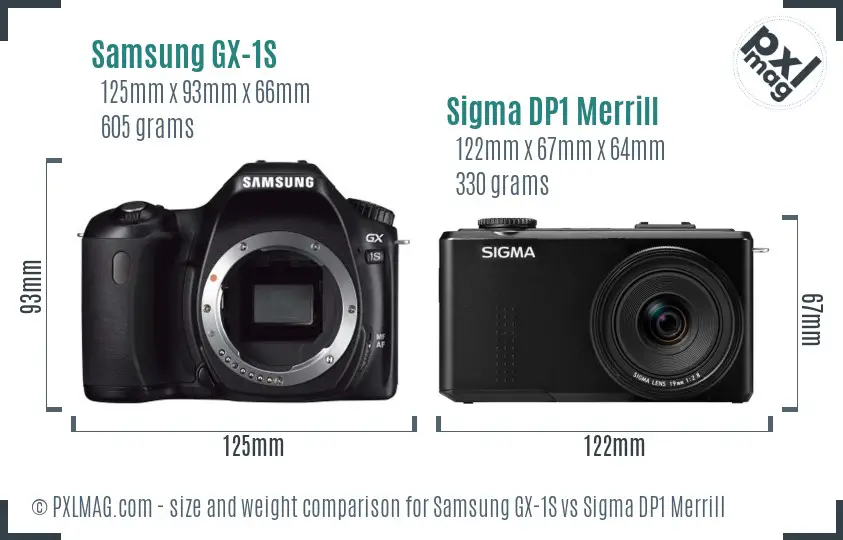 Samsung GX-1S vs Sigma DP1 Merrill size comparison