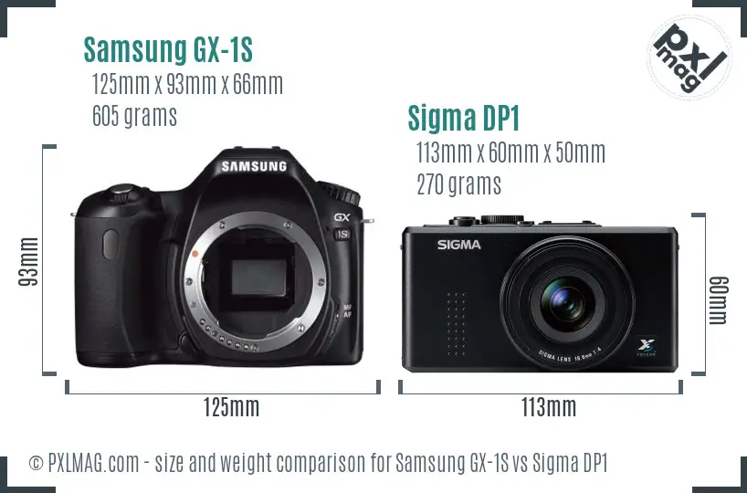 Samsung GX-1S vs Sigma DP1 size comparison