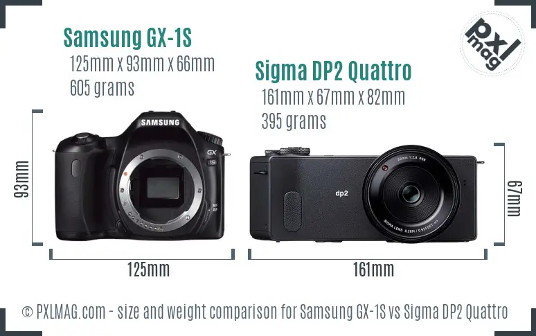 Samsung GX-1S vs Sigma DP2 Quattro size comparison