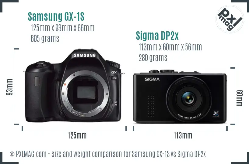 Samsung GX-1S vs Sigma DP2x size comparison