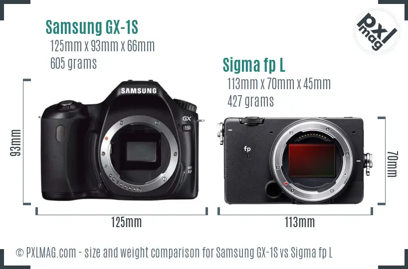 Samsung GX-1S vs Sigma fp L size comparison