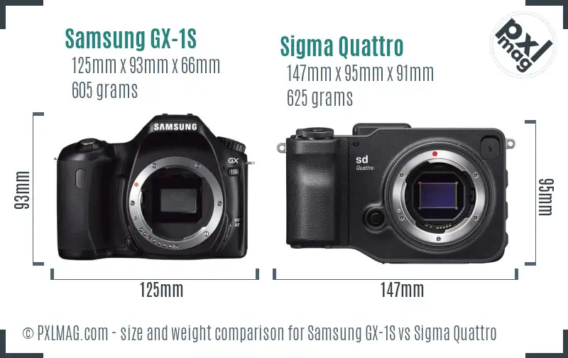 Samsung GX-1S vs Sigma Quattro size comparison