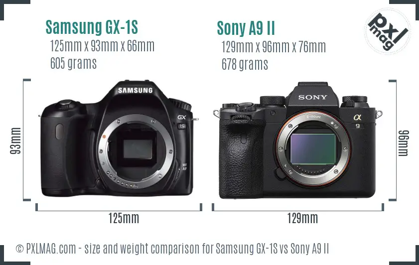 Samsung GX-1S vs Sony A9 II size comparison