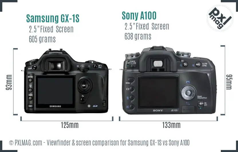 Samsung GX-1S vs Sony A100 Screen and Viewfinder comparison