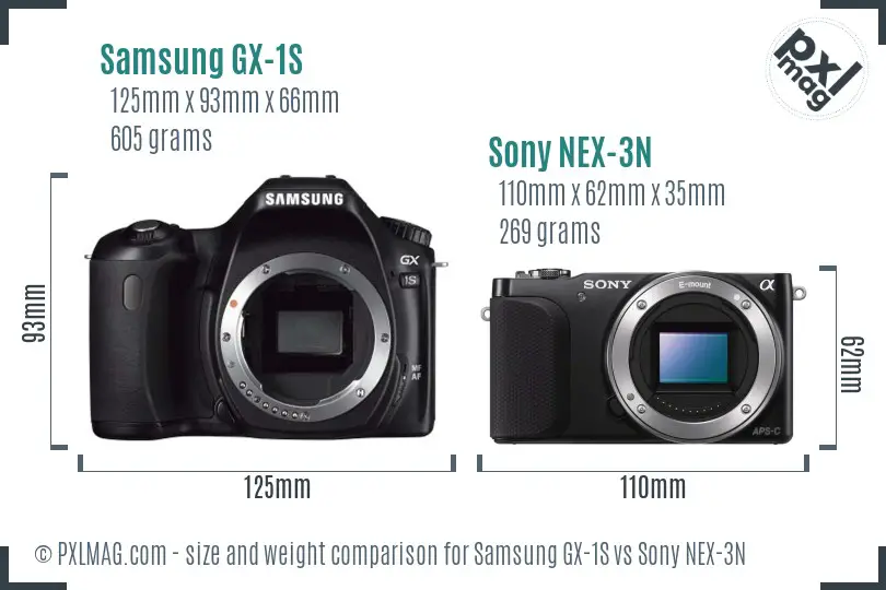 Samsung GX-1S vs Sony NEX-3N size comparison