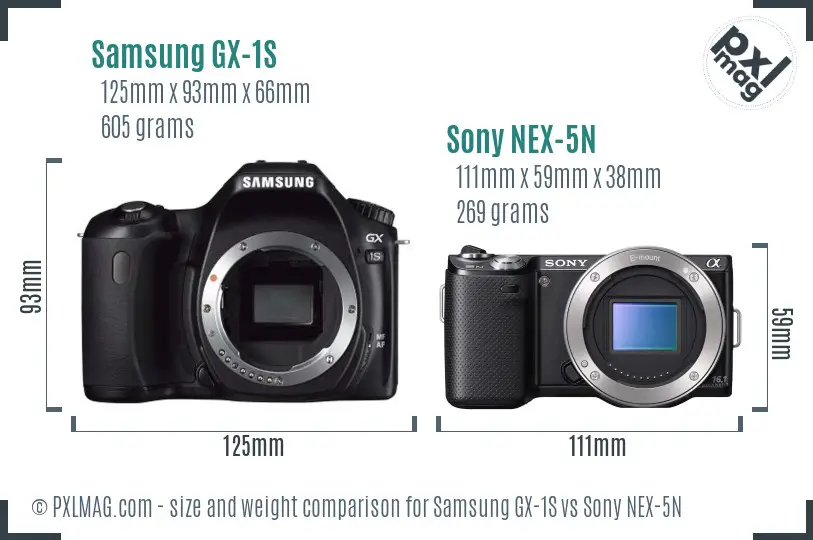 Samsung GX-1S vs Sony NEX-5N size comparison