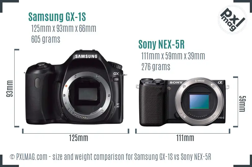 Samsung GX-1S vs Sony NEX-5R size comparison
